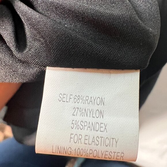 Kay Unger New York Black Shawl Collar Ruched Sheath Knit Mini Dress Size 8 - Picture 12 of 12